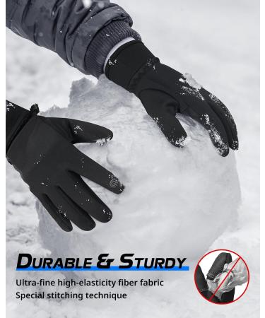 Atercel Winter Gloves for Men & Women - Touchscreen Waterproof Warm Sports Gloves for Cycling Running Driving & Skiing - Black - Buy Online on GoSupps.com