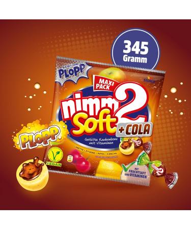Nimm2 Soft + Cola - 345g Maxi Pack | Fruity & Cola Filled Chewing Candies | International Shipping - Buy Online on GoSupps.com