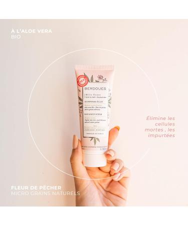 BERDOUES Radiance facial scrub facial exfoliant organic aloe vera purifies and restores radiance sensitive skin 98% natural origin vegan made in France 75ml - Buy Online on GoSupps.com