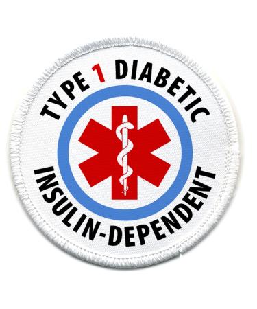 TYPE 1 DIABETIC Insulin Dependent Medical Alert 3 inch Patch