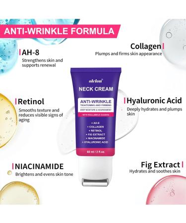 Neck Firming Cream with Roller Neck Cream for Tightening and Firming with Retinol Collagen & Niacinamide to Reduce Wrinkles Tighten Sagging Skin & Lift Jawline Retinol Firming Neck Cream - Buy Online on GoSupps.com