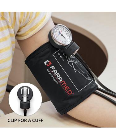 Manual Blood Pressure Cuff by Paramed Professional Aneroid Sphygmomanometer with Carrying Case Adult Sized Cuff BP Monitor Set with Stethoscope (Black) - Buy Online on GoSupps.com