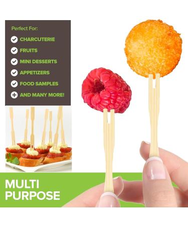 Disposable Bamboo Forks 600 Pcs 3.4inch Natural Wood Forks for Fruit and Vegetable Salad Pizza Grilled Meat - Buy Online on GoSupps.com