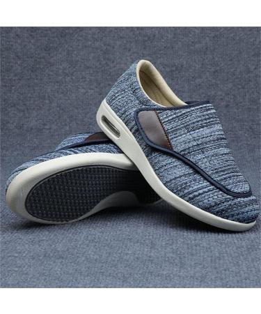 Diabetic Extra Wide Men's Slippers - Adjustable Closure for Swollen Feet & Arthritis - Light Blue, Size 12 - Buy Online on GoSupps.com