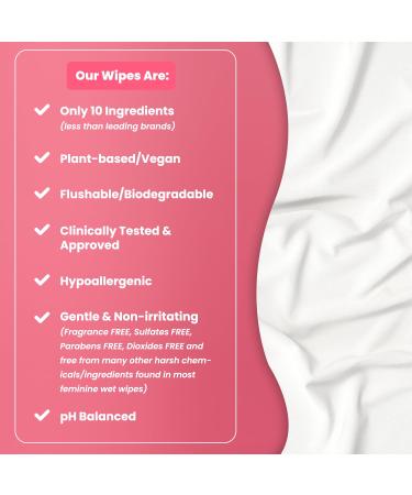 Besties Prebiotic Feminine Wipes | Flushable Biodegradable PH Balanced Hygiene Wipes for Sensitive Skin | Fragrance Paraben & Sulfate Free - 10 ct - Buy Online on GoSupps.com