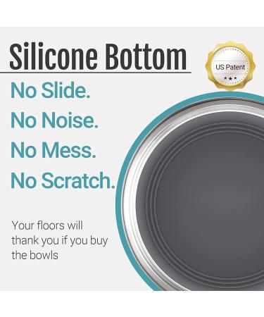 PEGGY11 Wide Stainless Steel Dog Bowls - Nonslip Silicone Bottom - 24 Gauge, Food-Grade, Dishwasher Safe - Ideal for Medium Dog Breeds - 2 Pack - Buy Online on GoSupps.com