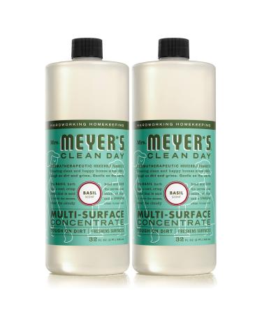 Mrs. Meyer's Multi-Surface Cleaner Concentrate, Use to Clean Floors, Tile, Counters, Basil, 32 fl. oz - Pack of 2