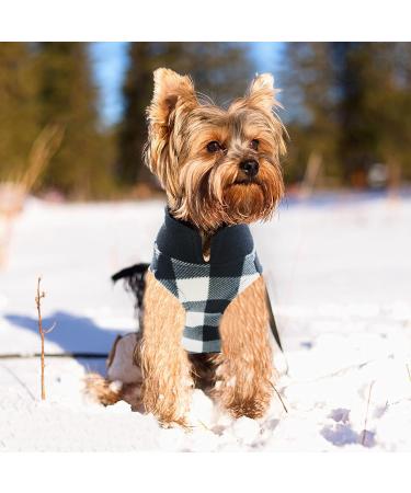 Dog Vlies Vest Yaodhaod | Premium Dog Sweater Jacket for Small Dogs & Cats | XL Black Checkered Dackel Chihuahua French Bulldog - Buy Online on GoSupps.com