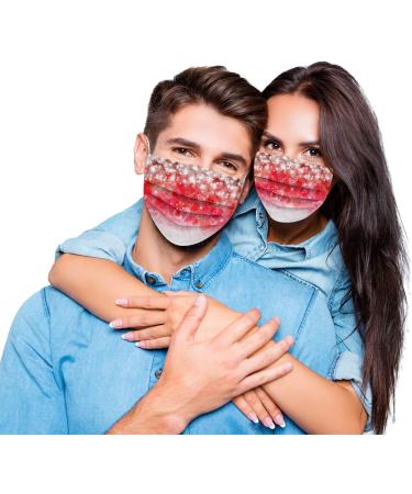 BEIBEIA Adults Valentine's Day Disposable Face_Masks Festival Party 3Ply Breathable Bandanas Cute Funny Balaclava Outdoor Daily Use - Buy Online on GoSupps.com