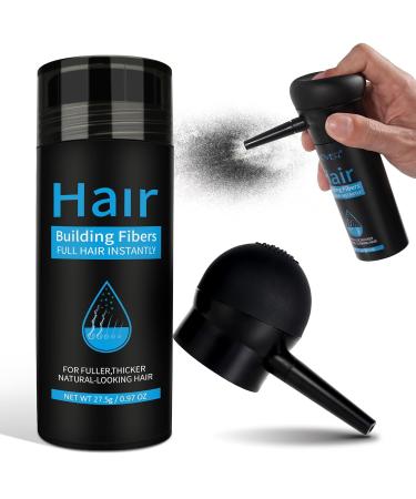 Hair Fibers for Thinning Hair - Black | Fast & Undetectable Formula for Men & Women | Conceal Hair Loss & Achieve Thicker Hair in 15 Seconds - Buy Online on GoSupps.com