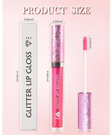 High Shine Glitter Lip Gloss - Long Lasting Hydrating Waterproof Shimmer Liquid Lipstick for Women | Non-Sticky Moisturizing Lip Makeup - 06 - Buy Online on GoSupps.com