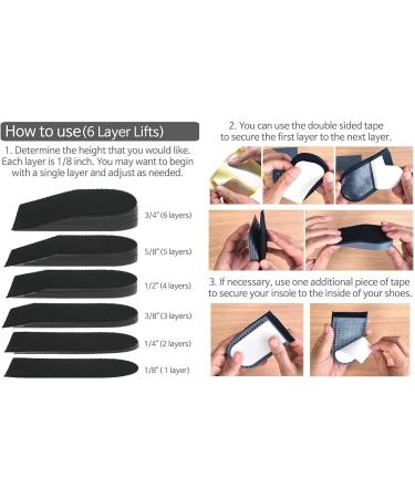 6 Layer Limb Leg Length Discrepancy Heel Lifts Inserts Insoles for Men and Women - Large (Pack of 2) - Buy Online on GoSupps.com