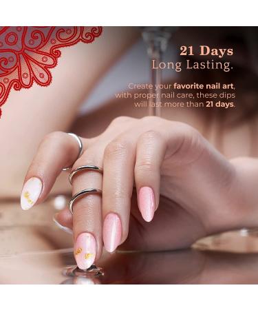 PrettyDiva Dip Powder Set - 4 Colors SOMETHIN' DARING Collection - Hot Date Dip Powder - 1Oz Scarlet Red, Stargazer Red, Nova Pink, Milky White - Foil Sparkly Glitter Nail Dip Powder for Salon Manicure at Home - Buy Online on GoSupps.com
