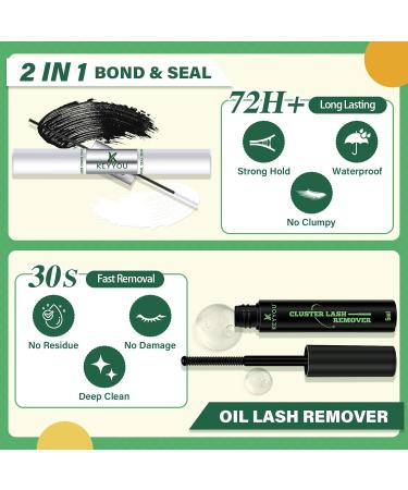 DIY Lash Extension Kit - KEYYOU 144pcs Eyelash Clusters Glue Applicators & More for Perfect DIY Extensions - Fast International Shipping - Buy Online on GoSupps.com