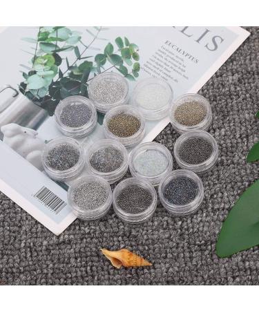 12 Grid DIY Nail Beads Plastic Nail Glitter Rhinestones Nail Art Decoration Manicure Tool Accessory DIY Nail Tip Ornament Beauty Nail Art 3D Decorations - Buy Online on GoSupps.com