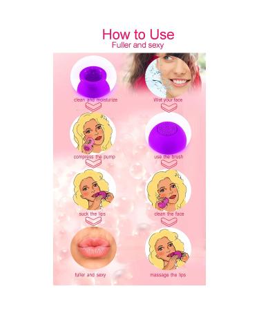 2-Colored Silicone Lip Filler & Pump - Beauty Tool for Home & Salon Face Massage - Purple - Buy Online on GoSupps.com