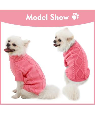 Warm Fleece Dog Sweater for Little Dogs | Turtleneck Chihuahua & Pug Knit Sweaters | Winter Pet Clothing - Buy Online on GoSupps.com