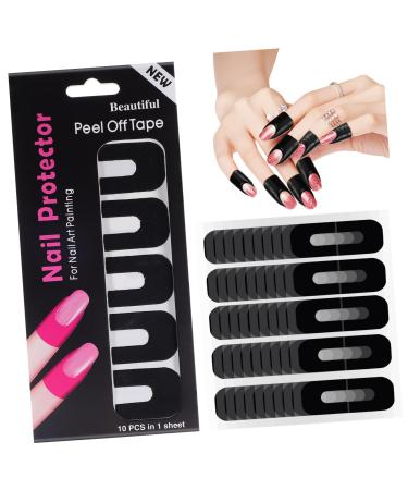 Ipetboom 100 Sheets nail gel polish Nail Polish Protector For Fingers Anti-spill stickers sticker protective film nail tearable patch Nail Protectors care safety mask protector 3.00X2.50X0.10CM As Shown
