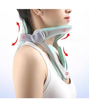 Shakven Adjustable Neck Brace | 360 Degree Adjustable Front Neck Posture Brace - Forward Head Posture Correction Cervical Neck Traction for Watching Videos - Buy Online on GoSupps.com
