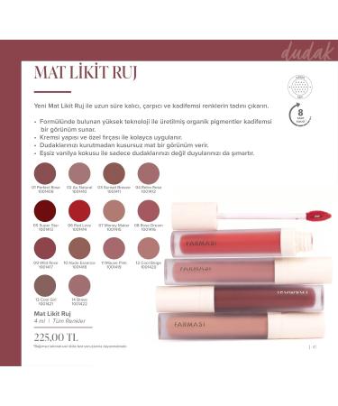  Farmasi FARMASI Superstar 05 Gluten-free paraben-free liquid lipstick 0.14 fl.oz / 4 ml - Buy Online on GoSupps.com