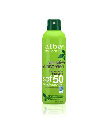 Alba Botanica Fragrance Free Clear Spray Sensitive SPF 50 Sunscreen 6 oz. (Pack of 2) - Buy Online on GoSupps.com