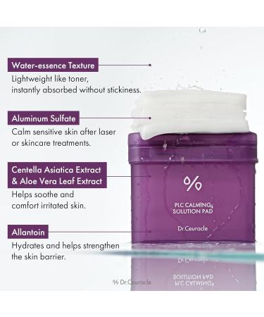 Dr.Ceuracle PLC Calming Solution Pad - Instant Calming and Soothing Toner Pad for Sensitive Skin Korean Post Laser Skincare (130 Pads) - Buy Online on GoSupps.com
