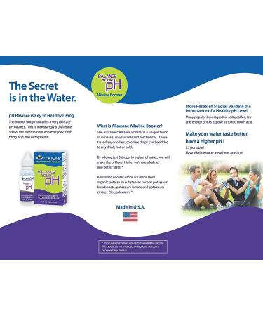 Alkazone pH Booster Drops with 25 Free SimplexHealth pH Test Strips - Buy Online on GoSupps.com