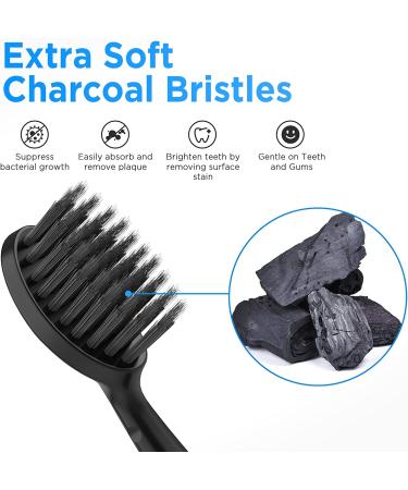 2022 Upgraded Burst Toothbrush Heads, Charcoal Bristles, 8 Count with Covers - Black - Buy Online on GoSupps.com