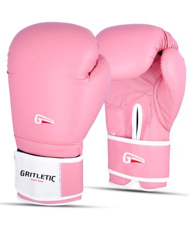 Gritletic Boxing & MMA Training Gloves - Supreme Boxing Gloves for Men & Women. 8,10,12,14 & 16oz Kickboxing Gloves 8oz Pink