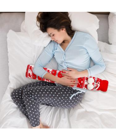 Extra Long 2L Hot Water Bottle with Cover - 72cm Full Length Hot Water Bag for Body, Neck, Back, and Shoulders - Christmas Red Knitting Design - Ideal for Girls, Men, and Adults - Buy Online on GoSupps.com