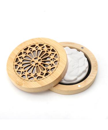 Fragrance stones for essential oils 6.5cm fragrance stone for dehumidification & aromatization with 9cm magnetic wooden box fragrance stone for essential oils with small holes for office bedroom living room bathroom