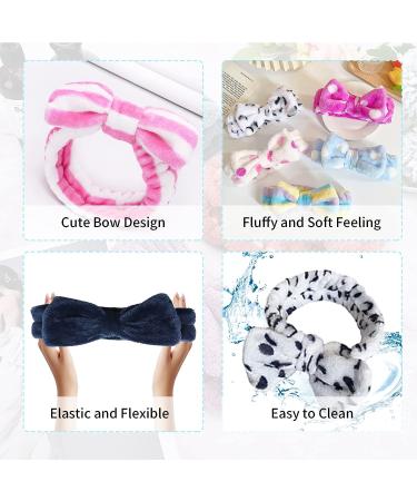 Merkaunis 42 Pcs Cute Bow Hair Band Set - Adjustable Fluffy Headbands for Skincare, Shower, Yoga - Perfect Women and Girls Gift - Buy Online on GoSupps.com