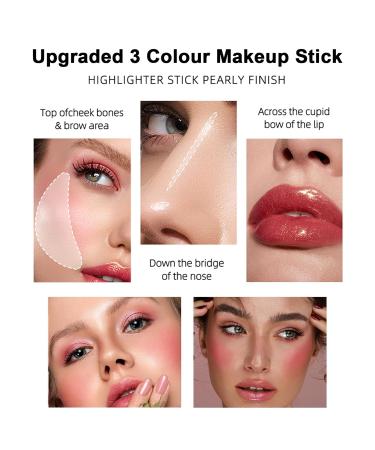 Buy 2024 Cream Contour Stick Makeup Set - Blush Bronzer & Highlighter Sticks | Long Lasting Natural Makeup for Beginners | Fast International Shipping - Buy Online on GoSupps.com