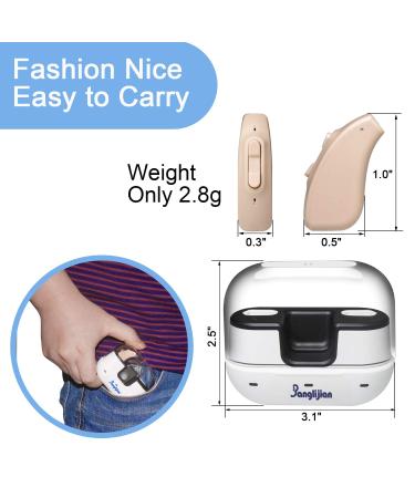 Banglijian Rechargeable Hearing Aids for Adults & Seniors | Magnetic Contact Charging | Noise Reduction & Feedback Cancellation | Pair Beige - Buy Online on GoSupps.com