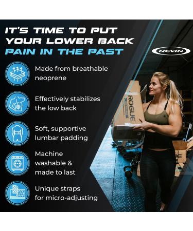Buy Nevin Sports Medicine Lower Back Brace - Adjustable Neoprene Support Belt for Men & Women - Padded Lumbar Pain Relief - Black X-Large (38-46 Waist - Buy Online on GoSupps.com