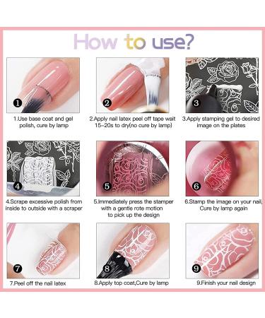 Biutee Nail Stamp Plates Set - 10 Plates, 1 Stamper, 1 Scraper, Nails Art Stamping Kit for Flower, Star, Animal, Heart, Love, French Tip Designs - Buy Online on GoSupps.com