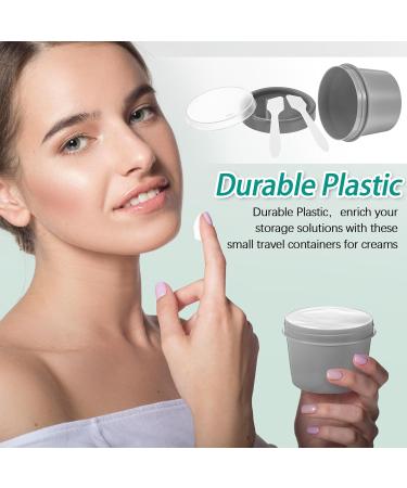FoldTier 30 Set Gray PP plastic Refillable Cosmetic Cream Jars with Lids and Spoons 3.4oz/100ml Leakproof Travel Containers for Lotion Face Makeup Beauty Products - Buy Online on GoSupps.com