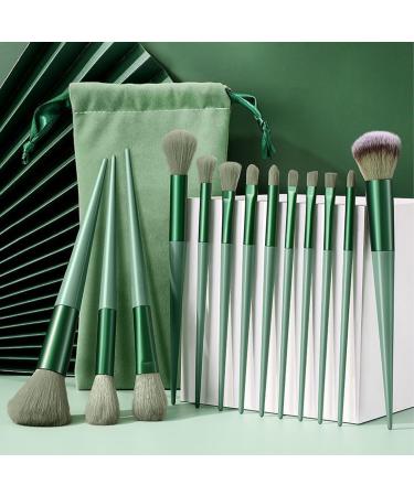 ZKSXOA 13-Piece Makeup Brushes Sets Face and Eye Make-up Brushes for Foundation Powder Concealers Blush and Eyeshadow with Bag Green - Buy Online on GoSupps.com