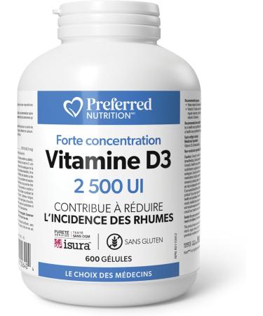 Preferred Nutrition Vitamin D3 2500 IU 600 softgels - Buy Online on GoSupps.com