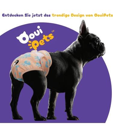 Oouipets Premium Dog & Cat Diapers - 3 Pack Washable Leak-proof Eco-friendly Comfortable Pants for Bitches - Size M (36-48cm) - Pink - Buy Online on GoSupps.com