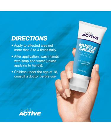 Kuribl Active Muscle Cream 3oz - Fast Acting Joint Pain and Muscle Soreness Relief - All Natural Formula - Buy Online on GoSupps.com