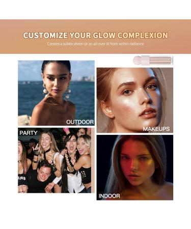 Waterproof Liquid Highlighter Stick for Face - Long Lasting Glitter Illuminator Makeup (#02) - Buy Online on GoSupps.com