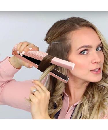 Portable Cordless Flat Iron - Even Heating Ceramic Hair Straightener for Short Hair & Curls - Ideal Styling Tool for Home & Salon - Pink - Buy Online on GoSupps.com