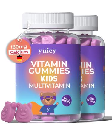 Yuicy kids multivitamin gummy bears - high -dose vitamins for children from 2 years.Rubberies for a strong immune system.120 pcs. 120 rubber - double pack