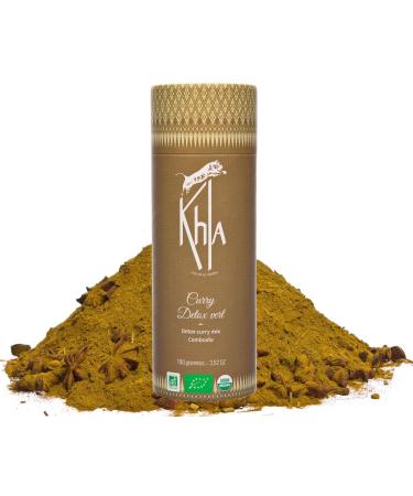 Khla - Organic Detox Green Curry Powder - Tube 100g - Sweet Curry Blend - Vegetarian Cuisine - Cooking & Pastry Ingredient - Indian Thai Curry - Moringa, Turmeric, Pepper - Asian Spice…
