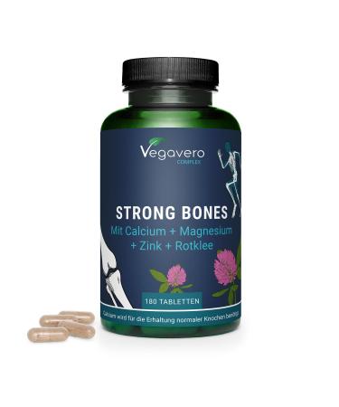 Vegavero Calcium Magnesium and Zinc 800 mg Calcium Daily Dosage For Strong Bones and Menopause 180 Capsules With Red Clover Without Additives & Vegan