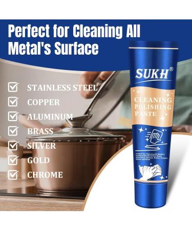 Buy Sukh 2 Pcs Metal Stainless Steel Cleaner - Multi-Purpose Polish for Silver Chrome Brass Aluminum - Remove Rust Stains & Shine Surfaces | International Shipping - Buy Online on GoSupps.com