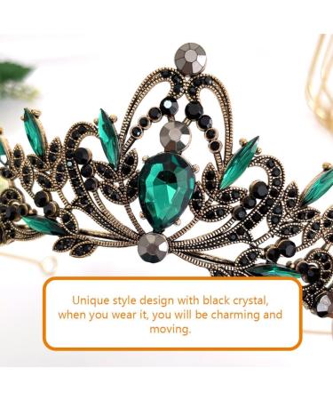 minkissy Baroque Princess for Women Black Leaves Headpieces with Purple Rhinestone Crown Halloween Costume Accessories Green - Buy Online on GoSupps.com