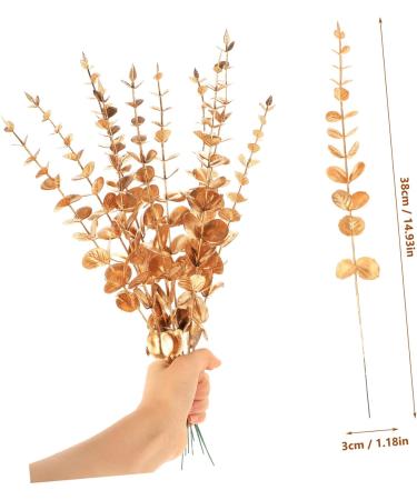 Zerodeko 30 Pcs Eucalyptus Leaves Christmas Tree Ornaments Artificial Eucalyptus Home Decor Green Leaves Artificial Flowers Harvest Eucalyptus Stem Floral Vase False Leaf Wedding Plastic Goldenx3pcs 38X3CMx3pcs - Buy Online on GoSupps.com