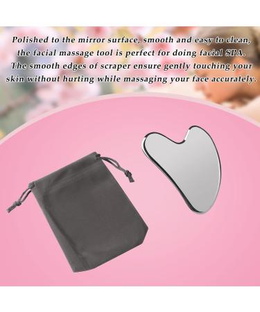SUS304 Stainless Steel Gua Sha Facial Tool | Heart Shape Scraping Massage for Face Eye & Neck | Smooth SPA Therapy - Buy Online on GoSupps.com